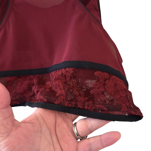 NWT One Teaspoon Wine Mesh Lace Bralette Size Small - Picture 4 of 6